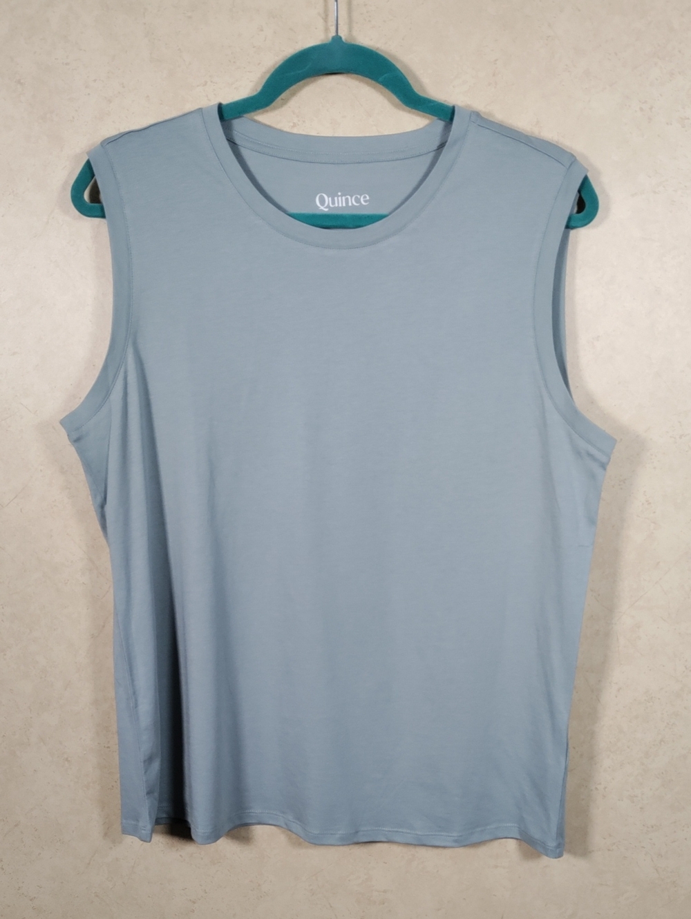 H179 Quince Sleeveless Cotton Modal Muscle Tank - Pale Blue XL NEW